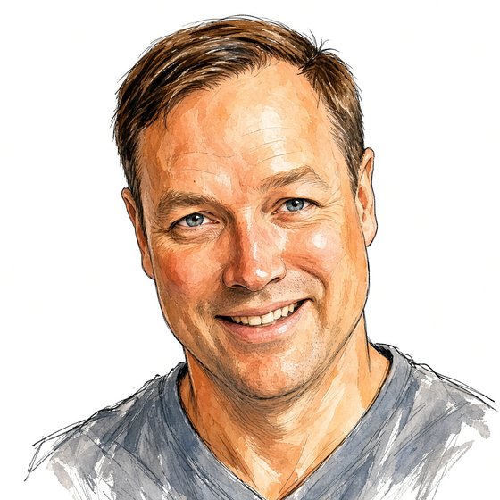 Watercolor portrait of Jason Gruner